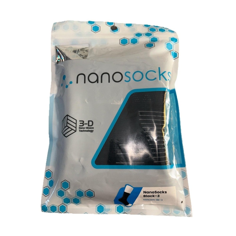 NanoSocks 3compression Black‎ Adult Unisex Size 3 NANOMX-BK-3 - New In Package-